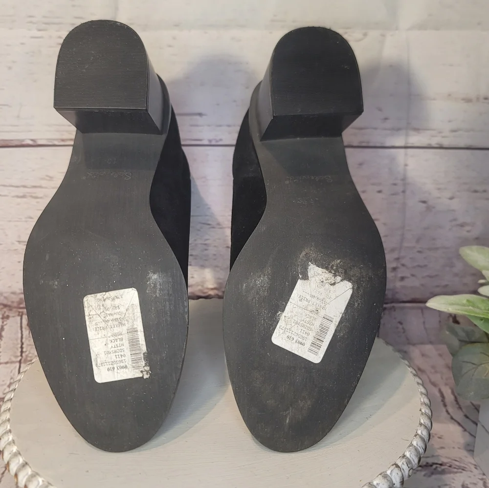 New Splendid Misty Womens Black Suede Ankle Booties Size 10M